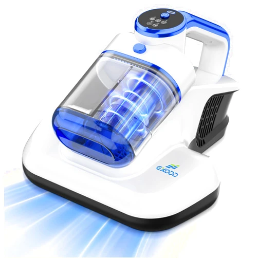 EXODD Bed Vacuum Cleaner -Cordless Mattress Vacuum Cleaner with 253.7nm UV-C Light & 16 Kpa Strong Suction.HEPA Filter,Widened Suction Port, Low Noise,Suitable for Dust, Pet Hair, Etc