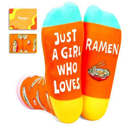 HAPPYPOP Women's Ramen Gifts Ramen Noodle Gifts - Funny Ramen Socks Noodle Socks, Gifts For Her Ramen Lovers
