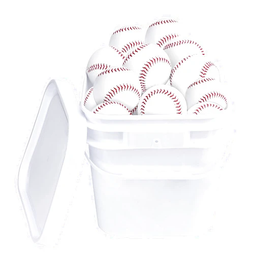 OMYOPY 24 Pack Tballs Training Baseball Bucket of Baseballs, Reduced Impact Kids Safety Baseballs, Unmarked Tee Ball Practice Baseball for League Play, Pitching, Hitting, Fielding, Autograph, Gifts