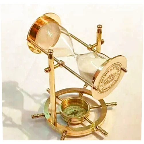 Generic Hourglass Maritime Sand Timer Antique Style Brass Nautical Vintage Gift