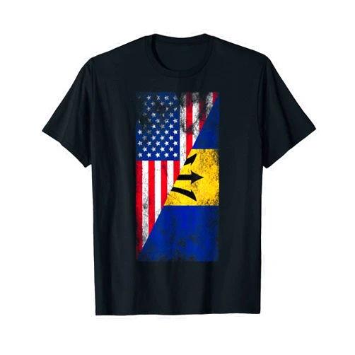 Irreverent Tees USA & Barbados Flags - United States of America Bajan T-Shirt