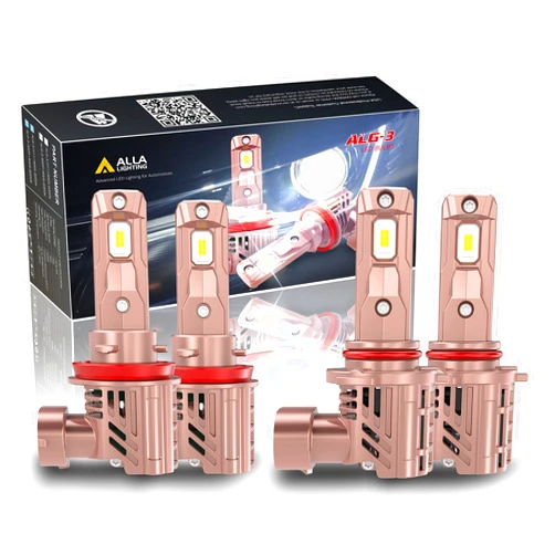 Alla Lighting Combo 9005 H11 LED Fog Lights Bulbs or DRL, 6000K Xenon White HB3 H9 Lamps for Cars, Trucks, SUVs