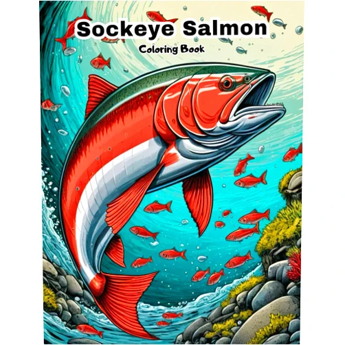 Dokham Coloring Sockeye Salmon Coloring Book for Kids: Fun & Easy Pacific Fish Art!