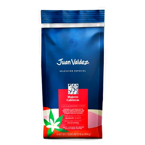 Juan Valdez Mujeres Cafeteras Whole Bean Coffee, Balanced Roast 16 oz - Premium Colombian Coffee