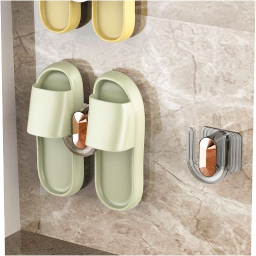 Semme Bathroom Slipper Holder,2Pcs Wall Mounted Slippers Rack, Bathroom Slippers Organizer, Space Saving Slipper Hanger for Bathroom Kitchen