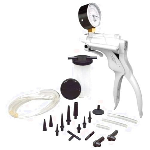 Mityvac MV8000 Automotive Tune-up and Brake Bleeder Kit, Selectline Hand Pump (MV8010), One Finger Vacuum Release, Ergonomic Design, Gearless Diaphragm Gauge, 4.5oz Fluid Reservoir, 4 Tapered Adapters