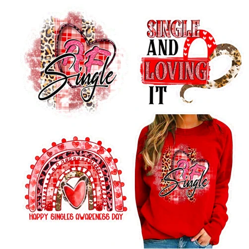 ZJHGDR Valentine’ s Day Iron on Patches for Clothing 3 Sheets Love Heart Single Design Heat Transfer Vinyl Appliques Valentines Day Iron on Stickers Decals for Jackets T-Shirts Bags DIY Craft Supplies
