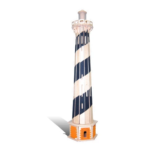 Puzzled 3D Puzzle Lighthouse Set Wood Craft Construction Model Kit, Fun & Educational DIY Wooden Toy Assemble Model Unfinished Crafting Hobby Puzzle to Build and Paint for Decoration 58 Pieces Pack