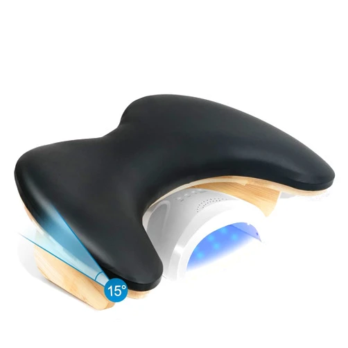 Demine Arm Rest for Nails Tech, U-Shaped Manicure Nail Arm Rest Stand with Detachable Brackets Microfiber PU Leather Nail Cushion Hand Rest Pillow for Nail Table for Nail Tech Must Haves Manicure Tools