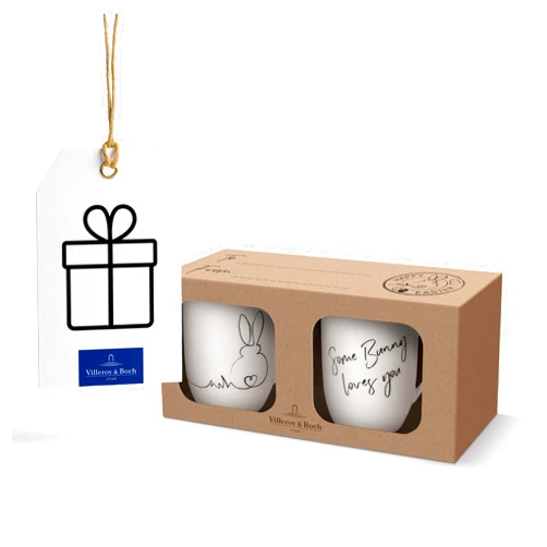 Villeroy & Boch - Statement Easter Mug Set 11.5 x 8 x 10.5 cm, White Porcelain Cups, each 280 ml