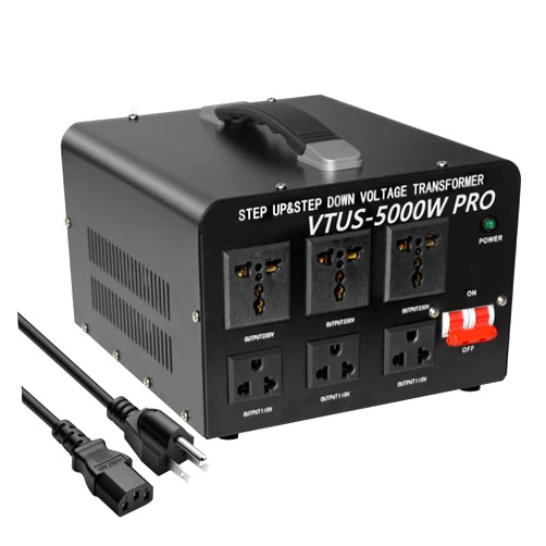 Yinleader 5000W PRO Voltage Transformer Converter Step Up/Down AC 110V/120V to 220V/240V or 220V/240V to 110V/120V Power Converter w/US Standard Power Cord,Circuit Breaker Protection