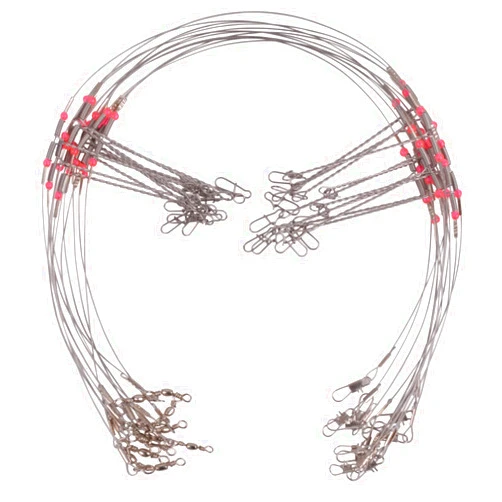 JSHANMEI Fishing Leaders, Stainless Steel Fishing Wire Saltwater Tackle Rig with Swivels Snap Beads for Lures Bait Hooks High Strength Fishing Leader Wire Gear Equipment 2 Arms 3 Arms
