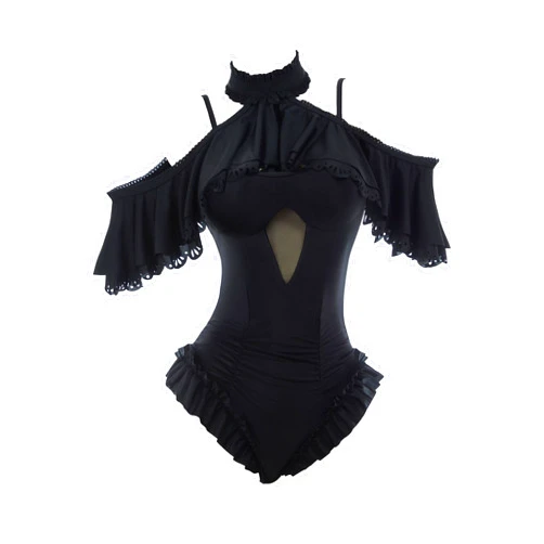 MEOWCOS.COM MEOWCOS Goth Swimsuit Star Vintage Victorian Bathing Suit Dark Style Retro Gothic Swimsuit