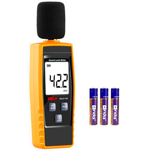 XRCLIF Decibel Meter Sound Level Reader 30-130dB(A), Hand-held Sound Noise Meter with Backlight Alarm, Digital Noise Meter Decibel Monitoring Tester Calibrated Audio Noise Volume Measuring Instrument