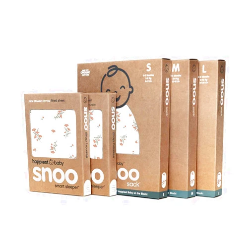 Happiest Baby The Big Bundle 100% Organic Cotton - Includes 3 SNOO Sacks and 2 SNOO Bassinet Fitted Sheets (Ivory Wildflowers)