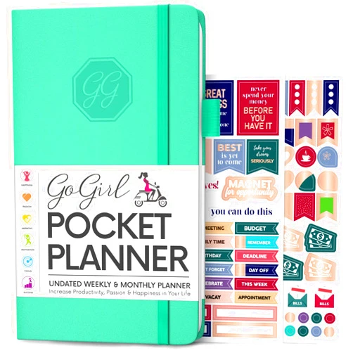 By GoGirl GoGirl Planner and Organizer for Women – Pocket Weekly Planner, Goals Journal & Agenda for Time Management & Productivity. Undated (Emerald)