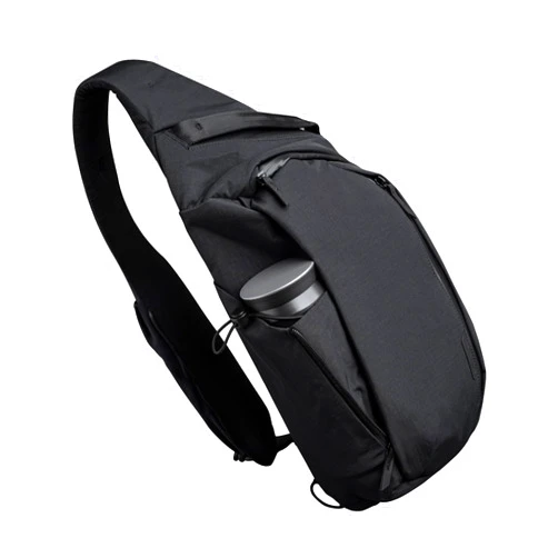 ALPAKA Metro Crossbody Left Shoulder Black Axoflux 210D - Crossbody Bag Men - Sling Backpack - 10L Single Shoulder with YKK Zipper - Expandable Water Bottle Pocket - Fits 11