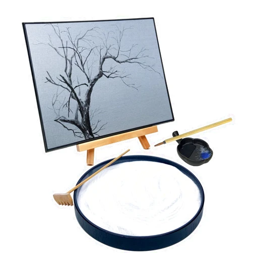 AOVOA Buddha Water Drawing Board - Zen Meditation Board - Painting with Water for Relaxing, Mindfulness & Meditation Practice - Inkless Water Drawing Board with Zen Garden