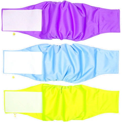 PET MAGASIN Male Dog Belly Manner Band Wraps Nappies, 3-Pack, Blue Green and Purple, Medium