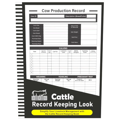 By Laura Betts (Author) Cattle Record Keeping Book: Keeping Cow Calf Log Book, Cattle Breeding, Calving, and Livestock Record, Cow Income & Expense Ledger Immunizations - 8.5