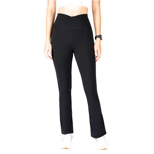 Yogalicious High Waisted Crossover Flare Leggings - Squat Proof Yoga Pants for Women