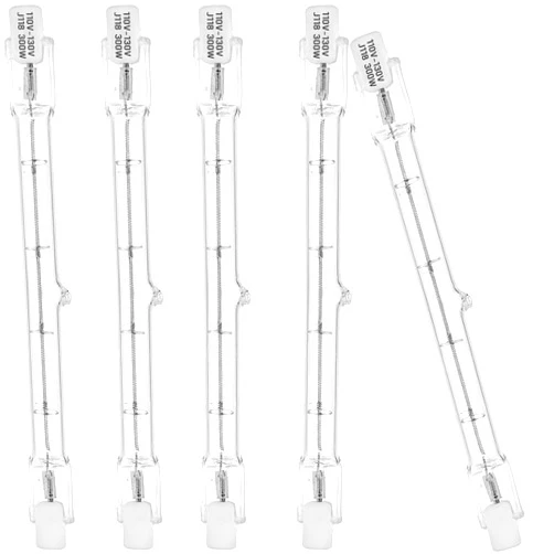 EKSAVE (5 Pack) R7S Halogen 118mm 300W 120V Dimmable Tungsten J118 T3 J Type Halogen Light Bulbs Double Ended Floodlight Bulb for Work, Security, Landscape Lights, Floor Lamps 4000lm Warm White 2700K