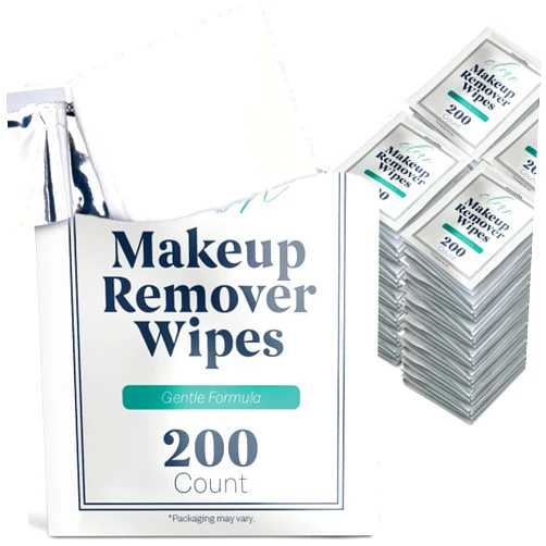 Stock Your Home 200 Count Makeup Remover Wipes, Individually Wrapped Makeup Remover Wipes for Hotels and BnB's, Single Use Travel Makeup Remover Wipes Bulk Pack for Guest Amenities, Face Wipes Individually Wrapped
