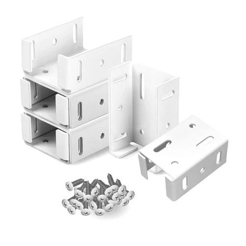 Tzbqrdj 8Pack Heavy Duty Aluminum Fence Bracket for Vinyl Fencing Panel to Post Connection, Deck Railing Bracket Connectors,Vinyl Fence Brackets Fit 2.75in Rails, with 80pcs Screws