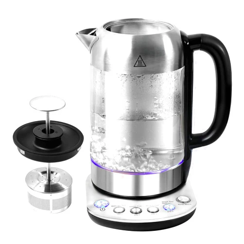 Davivy Smart Electric Kettle with Temperature Control & Tea Infuser - 1500W Quick Boil, Keep Warm Function, Dry-Boil Protection - 1.7L Borosilicate Glass Water Boiler & Tea Maker