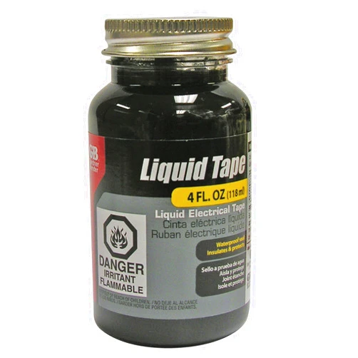 Gardner Bender 07315001126 LTB-400 Liquid Electrical Tape, Easy-on, Waterproof, Indoor/Outdoor Use, Jar, Black, 4 Oz Bottle, 4 Ounce