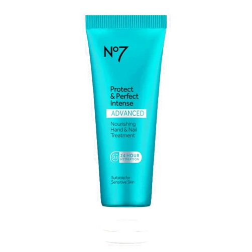 No7 Protect & Perfect Intense Advanced Nourishing Hand and Nail Cream - Anti Aging Hand Cream with Vitamin B5 - Contains Matrixyl 3000+ Collagen Peptide Anti Wrinkle Technology (75 ml)