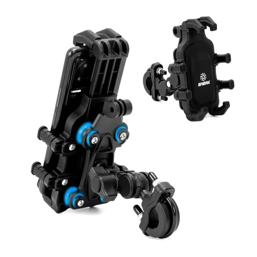 EMERK Motorcycle Phone Mount Holder - [Dual Vibration Dampener] [Anti-Shake Anti-Theft] Bike Phone Holder, Adjustable Handlebar Cellphone Cradle for Bicycle Road Scooter ATV Fit 4.7''-7.2'' Smartphone