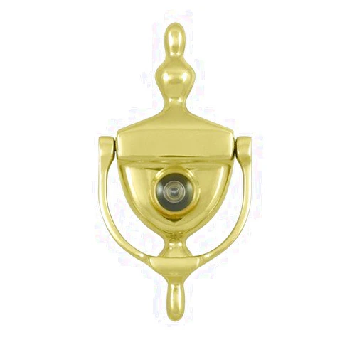 212 Main Door Knocker-Viewer- Bright Brass