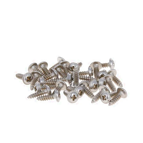 MroMax M2.3x8mm 304 Stainless Steel Self Tapping Machine Screws Full Threaded Phillips Pan Head with Washer Screw Fasteners Silver Tone 50Pcs