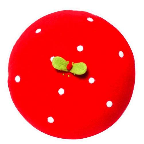 FAICCIA Handmade Kawaii Strawberry Beret Vintage Artist Painter Hat Women Wool Cap Warming Gift