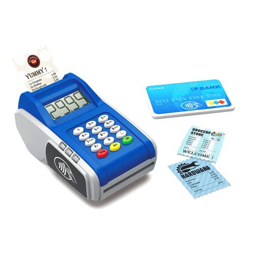 Ella Dream Payment Terminal Toys, Point of Sale Terminal with Light and Sound, Cash Register Toy with Credit Cards and Recipts, Pretend Play for Kids Age 3 and Up, Gifts for Boys and Girls