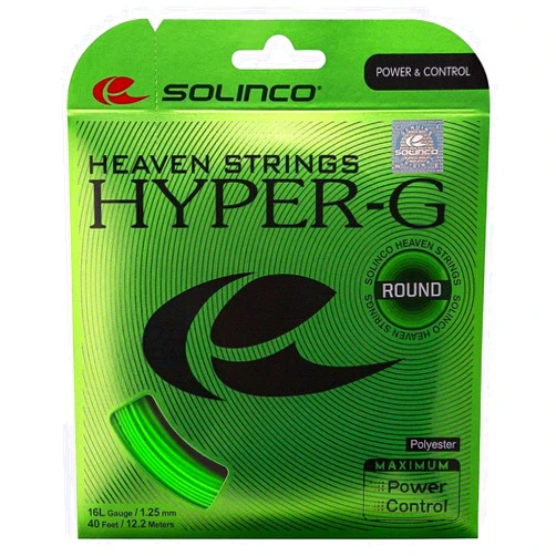 Solinco Hyper-G Round Tennis String Hybrid Set, 16L, Green