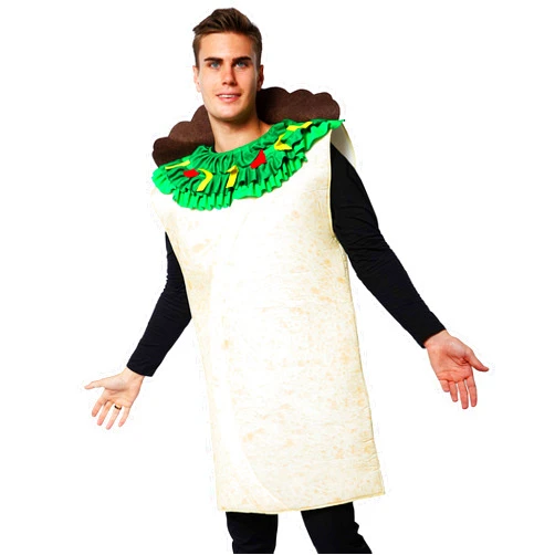 ReneeCho Adult Burrito Costume Halloween Funny Food Costumes Mexican Food Mascot Men Women
