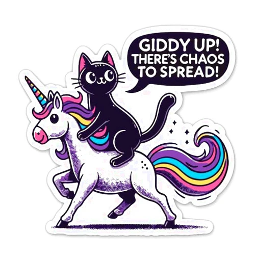 Sticker Mine Giddy Up! There's Chaos to Spread Sticker - 3