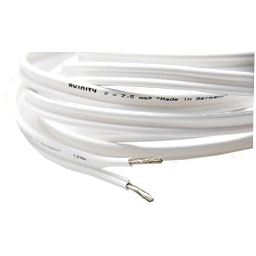Avinity AY-SP-WF2.5 (12M-FFP) White Flex Speaker Cable, Conductor 1.0 inch (2.5 mm), Sold Out of 36.7 ft (12 m)