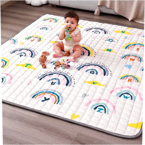 WONDAY Thick Baby Floor Playmat for Playpen,50x50 Playpen Mat Non Toxic Car Foldable Kids Crawling Mat for Babies 6-12 Months, Infant Baby Playpen Mat for Toddlers 1-3