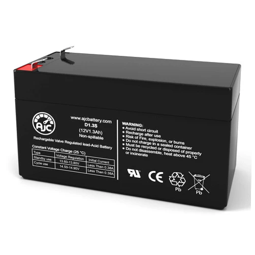 AJC Battery Compatible with Batterymart SLA-12V1-3 12V 1.3Ah Sealed Lead Acid Battery