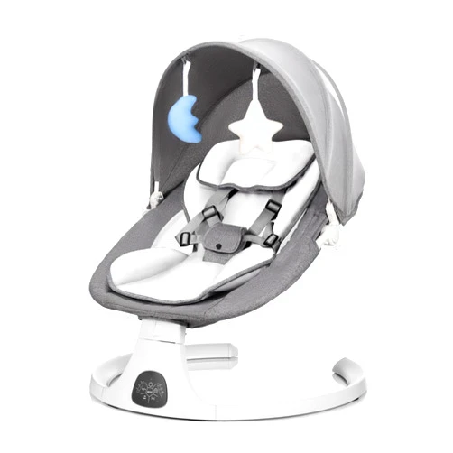 DEAREST BABY Baby Swing 3 in 1 Multifunctional Infant Rocker, Portable with Remote Control, 5-Point Seat Belt, 5 Auto Rocking, 3 Speed Timer, Electric with Music (0-12 Months) (Grey)