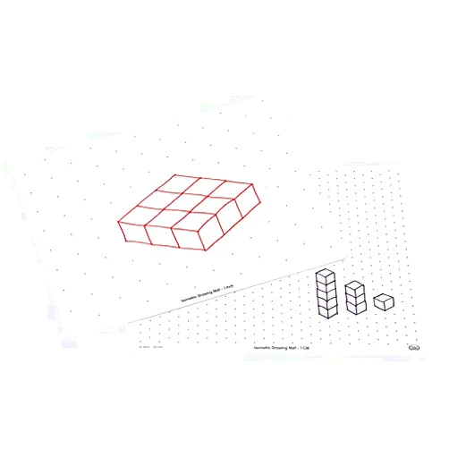 Didax Educational Resources Write-On/Wipe-Off Isometric Drawing Mats, Set of 10 Children's Mathematical Learning Aids