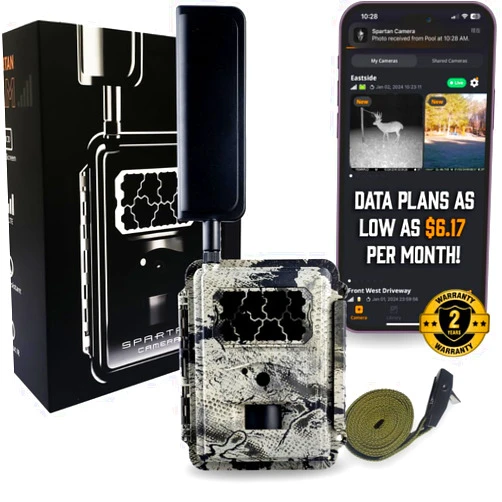 Spartan Camera Spartan Gocam 4G LTE Trail Camera, Free Roaming in US, Remotely Update Camera Settings, Fully Configurable via App, HD Video, HD Photo, Blackout Flash, Hunting, Security, Surveillance, Areus camo