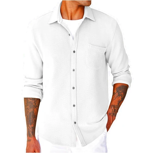 COOFANDY Men's Lightweight Shirt Shacket Long Sleeve Textured Button Down Shirts Casual Jacket