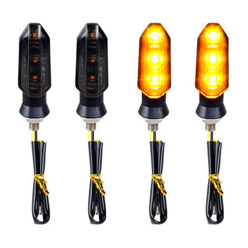 QUASCO 4PCS Universal Motorcycle Turn Signals, Front Rear LED Turn Signal Lights Amber Blinkers for Motorbike Scooter Quad Cruiser Off Road Turing