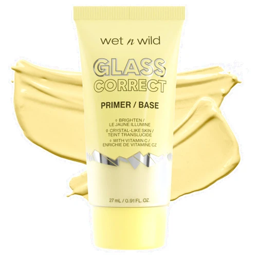 wet n wild Prime Focus Glass Skin Correct Primer, Bright Crystal Finish, Yellow