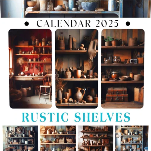 Anita Pittman Rustic Shelves Caledar 2025: Jan to Dec 2025 Including 12 Photography For Furniture Lover with Many Style, Eco Friendly, Thick Sturdy Paper for Planning, Ideal Gift for Everyone