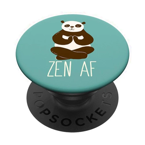 CUTE PANDA MEMES ZEN AF Panda Meditating Yoga Mindful as F-ck Meme PopSockets Adhesive PopGrip
